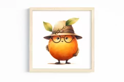 Cartoon Fruits Watercolor Sublimation Clipart Product Image 3