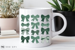 Decorative Green Bow Set For Sublimation PNG Product Image 3