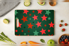 Red &amp; Green Stars Cutting Boards sublimation Designs Product Image 3