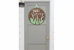 Hello Spring door sign | Lily of the Valley Door hanger Product Image 3