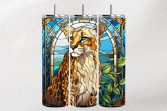 Cheetah Stained Glass Square Coaster - 04 Variations Product Image 2