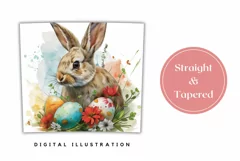 Easter Bunny Tumbler PNG, Watercolor Easter Tumbler Design Product Image 3