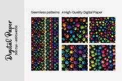Dog Paw Digital Paper Seamless Scrapbook Paper Product Image 2