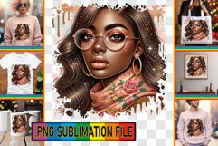 Vibrant TSHIRT Art Ideas PNG, Afro Girl Product Image 1