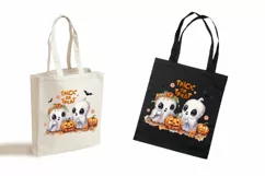 Trick or Treat, Halloween Lettering PNG, Ghost and Pumpkin Product Image 3