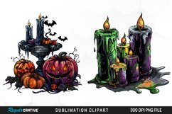 Spooky Gothic Candle Table Clipart Bundle Product Image 3