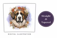 Watercolor Dog Tumbler Wrap, Saint Bernard Dog Tumbler Wrap Product Image 3