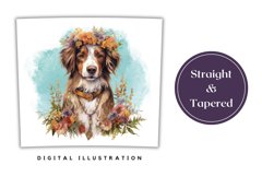 Watercolor Dog Tumbler Wrap PNG, Dog Sublimation Design Product Image 3