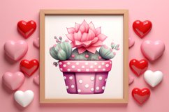 Pink Valentine Succulent Pot Clipart Product Image 3