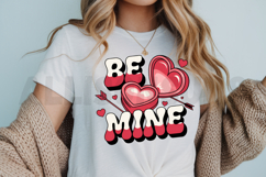 Retro Be Mine Valentines Day Hearts And Arrow Illustration Product Image 3