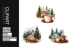 Camping Scene Art Clipart PNG Product Image 1