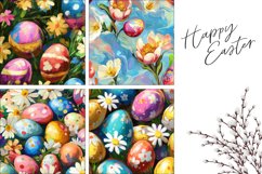 Floral Easter Pillowcase Template, Easter Eggs Pillow Print Product Image 3