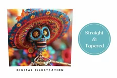 3D Sugar Skull Tumbler Wrap, 3D Skull Tumbler Sublimation Product Image 3