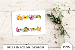Watercolor Autumn Pumpkins Frame png Product Image 3