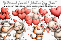 Animals Valentine Day Clipart Product Image 1