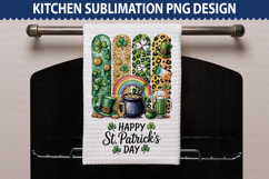 Happy St. Patrick&#039;s Day Kitchen Towel - Brushstroke PNG Product Image 1