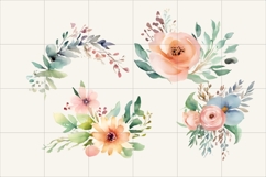 Watercolor Flower Clipart, Decorative Floral Ornament Product Image 3
