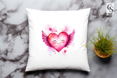 Cute Winged Heart Clipart Sublimation PNG Product Image 3