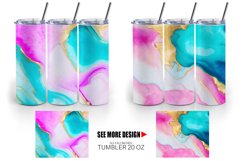 Alcohol Ink Pink Agate | Tumbler Sublimation Wrap Product Image 2