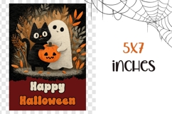 Happy Halloween Greeting Card, Cartoon Halloween Printable Product Image 3