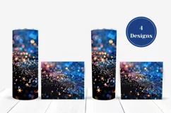 Blue Glitter Tumbler Sublimation, Pink Glitter Tumbler Wrap Product Image 3