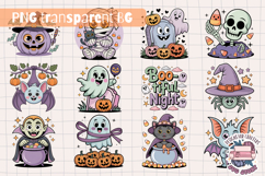 Halloween Cute Kawaii Clipart Bundle Sublimation 28 PNG Product Image 3