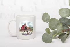 Watercolor Donkey Illustration, Watercolor Farm House PNG Product Image 3