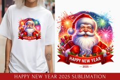Happy New Year 2025 Sublimation, christmas santa clipart Product Image 1