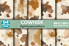 Cowhide Digital Paper Background Bundle PNG Product Image 3