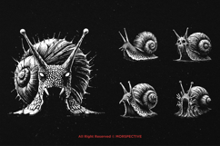 10 Bundle Dark Art Snail Mollusk Slime Tentacle Invertebrate Product Image 5