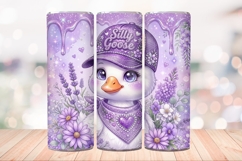 Cute Goose 20 OZ Skinny Tumbler Wrap Sublimation Png. Product Image 3