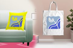 Abstract Blue Floral Square Embroidery Design File Product Image 3