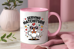 Cool Cartoon Chicken Serving Hatchitude Perfect Product Image 3