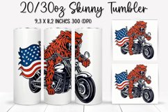 Cat Ride An American Flag - Tumbler Sublimation Design Product Image 1