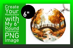 Autumn Views Round Design Sublimation Printable Keychain Product Image 1