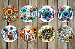 Mom&#039;s flowers | Car coaster &amp; key chain sublimation design Product Image 3