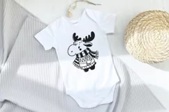 Cute moose in sweater and scarf SVG EPS PNG. Product Image 4