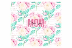 Love MOM Mother's Day Skinny Tumbler Sublimation Design Product Image 3