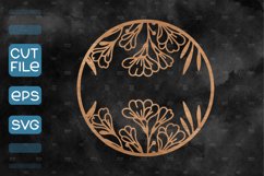 6 Floral Round Floral Sign SVG, Spring Welcome Sign SVG Product Image 4