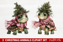 Christmas Animals Clipart Set | Cute Festive Wildlife PNG Product Image 1