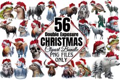 Double Exposure Christmas Sublimation Clipart Bundle PNG Product Image 1