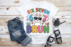 Six Seven Bruh Cute Bunny PNG Sublimation | Happy Easter Day Product Image 1