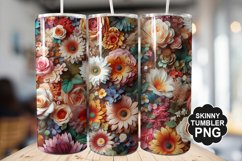 Beautiful Mixed Colorful Flowers - Tumbler PNG Design Product Image 1