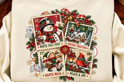 Vintage Christmas Postage PNG, Holiday Airmail Stamp Art PNG Product Image 3