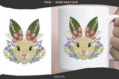 Faux Embroidered bunny png design for T-shirts Product Image 3