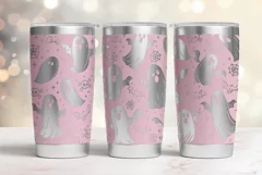 Tumbler laser svg| 20oz Tumbler Halloween Ghosts Bats wrap Product Image 3