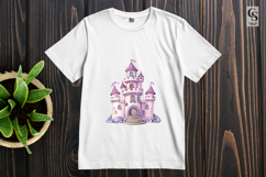 Pink Watercolor Castle Clipart Sublimation PNG Product Image 3