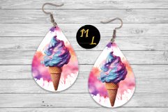 Summer teardrop earring png,Ice cream Earrings sublimation Product Image 1