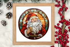 Stained Glass Painting Of Santa Clipart Sublimation Product Image 3