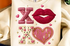 XOXO Knit PNG, Xoxo Yarn PNG, Love PNG, Vday Cherry PNG Product Image 2